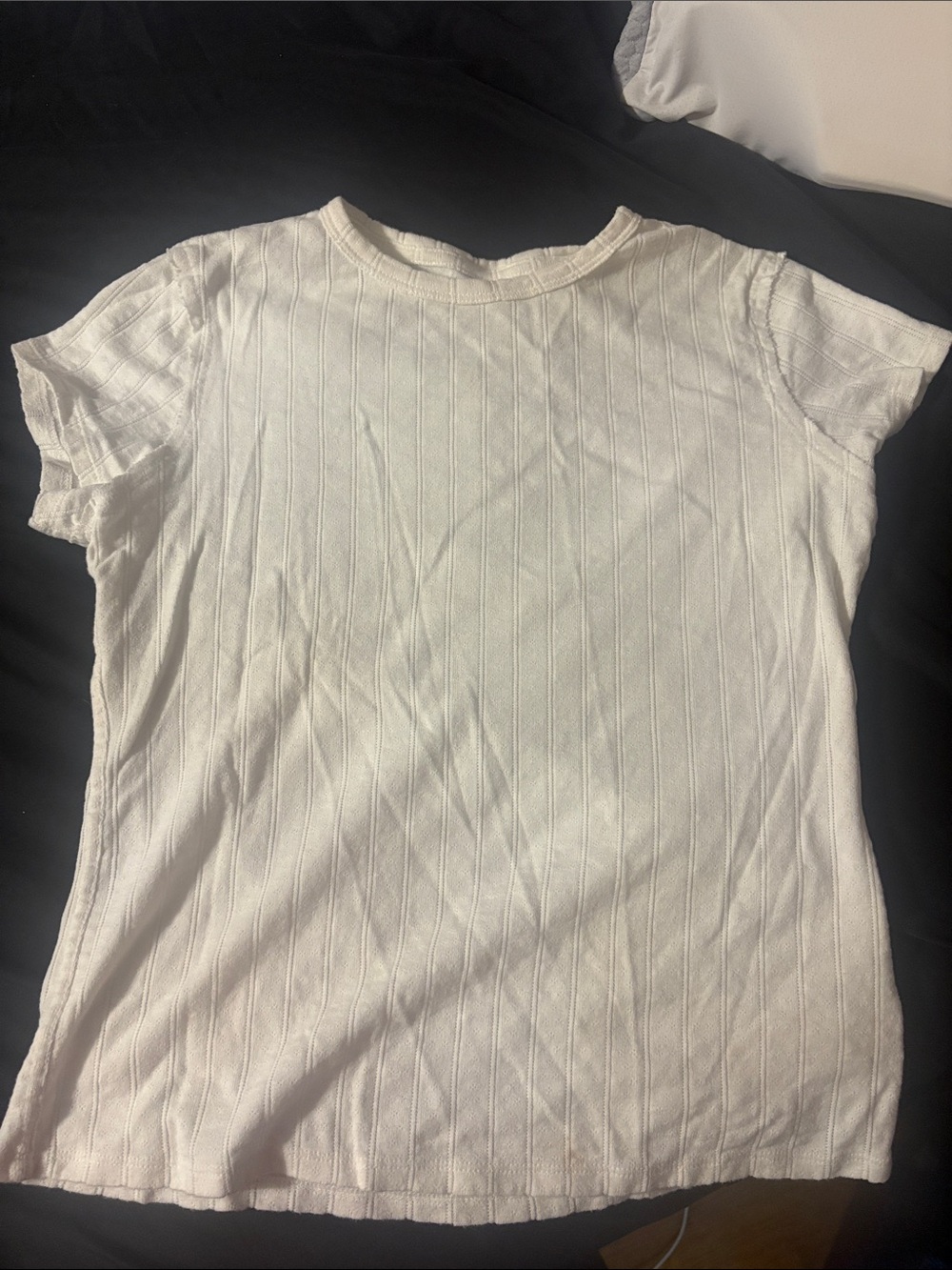 Women’s aerie White Ribbed Short Sleeve Top